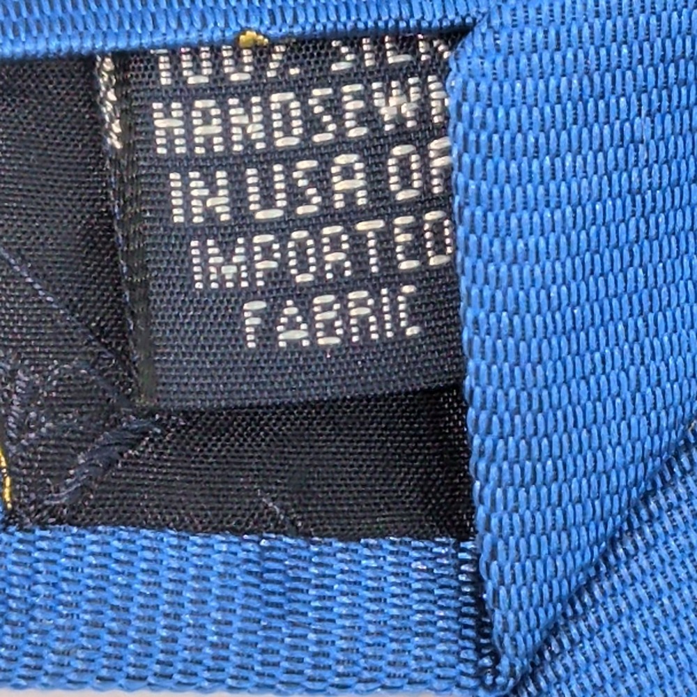 LANDS END Silk Necktie Mens Blue Hunting‎ Dog Motif Preppy Woven Classic 3.5x58 - Picture 5 of 5